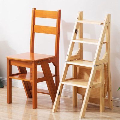 現貨熱銷-實木折疊梯椅家用折疊樓梯椅全實木梯子椅子兩用梯凳高梯凳子木梯